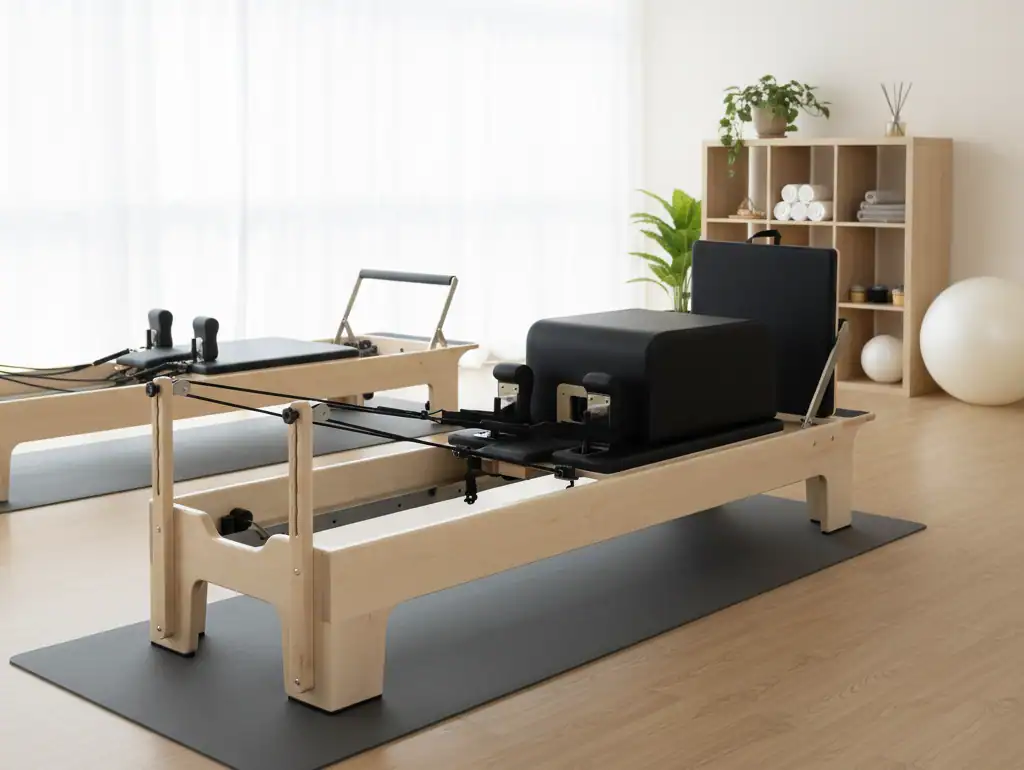 pilates reformer accessories in studio setup