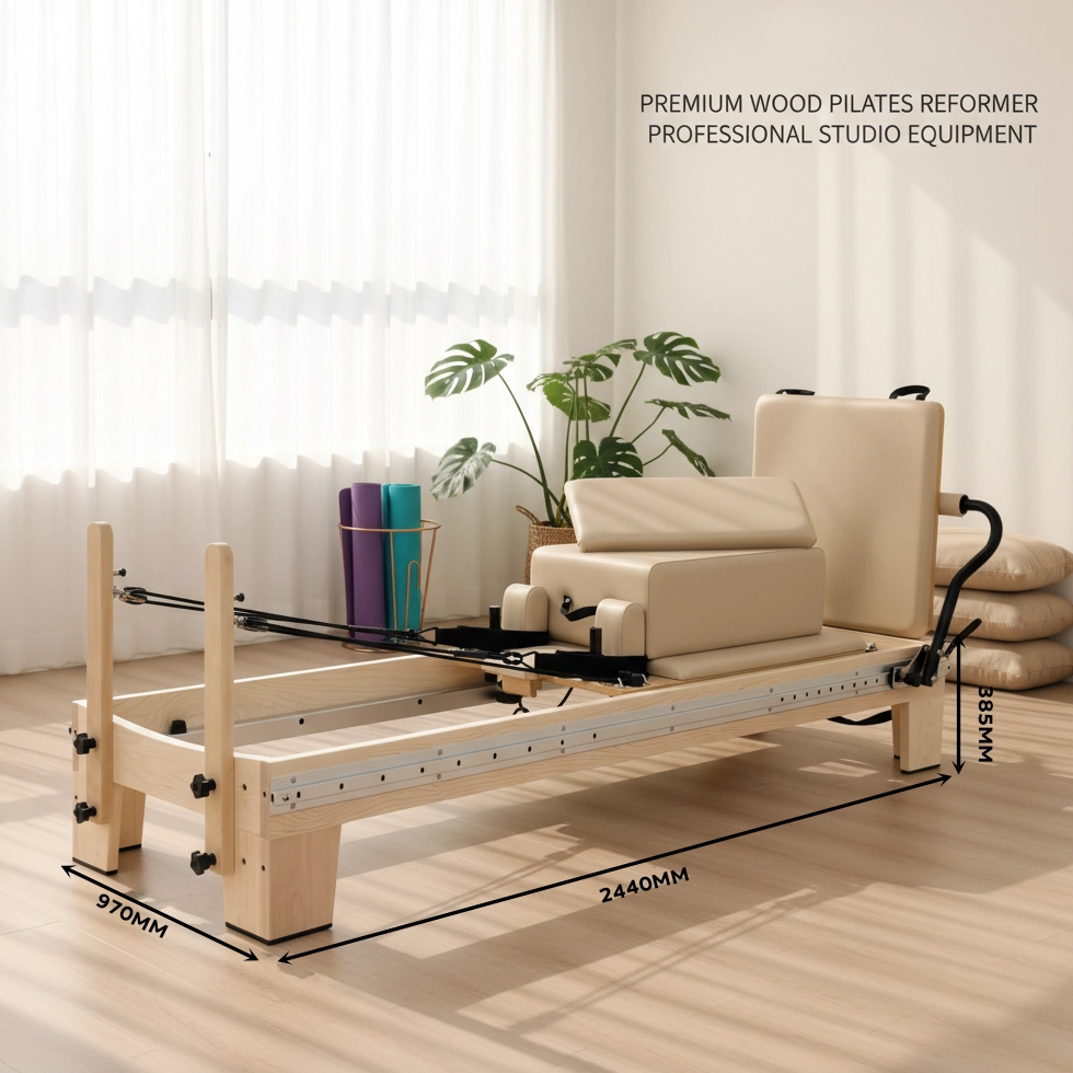 cp155-maple-wood-pilates-reformer-size cp155 map wood pilates reformer size