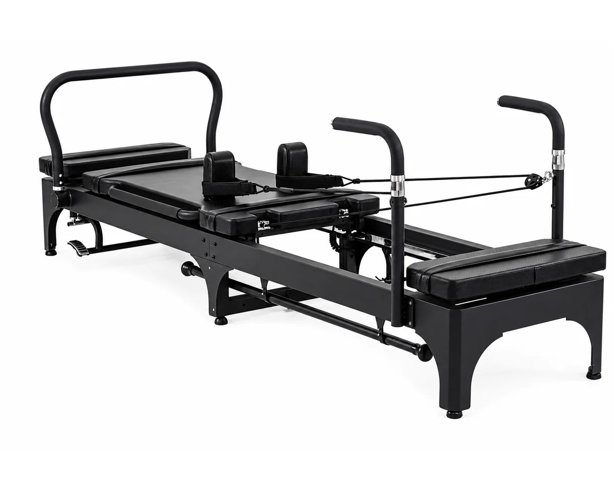 Commercial steel Mega Reformer CP113 for professional Pilates studios