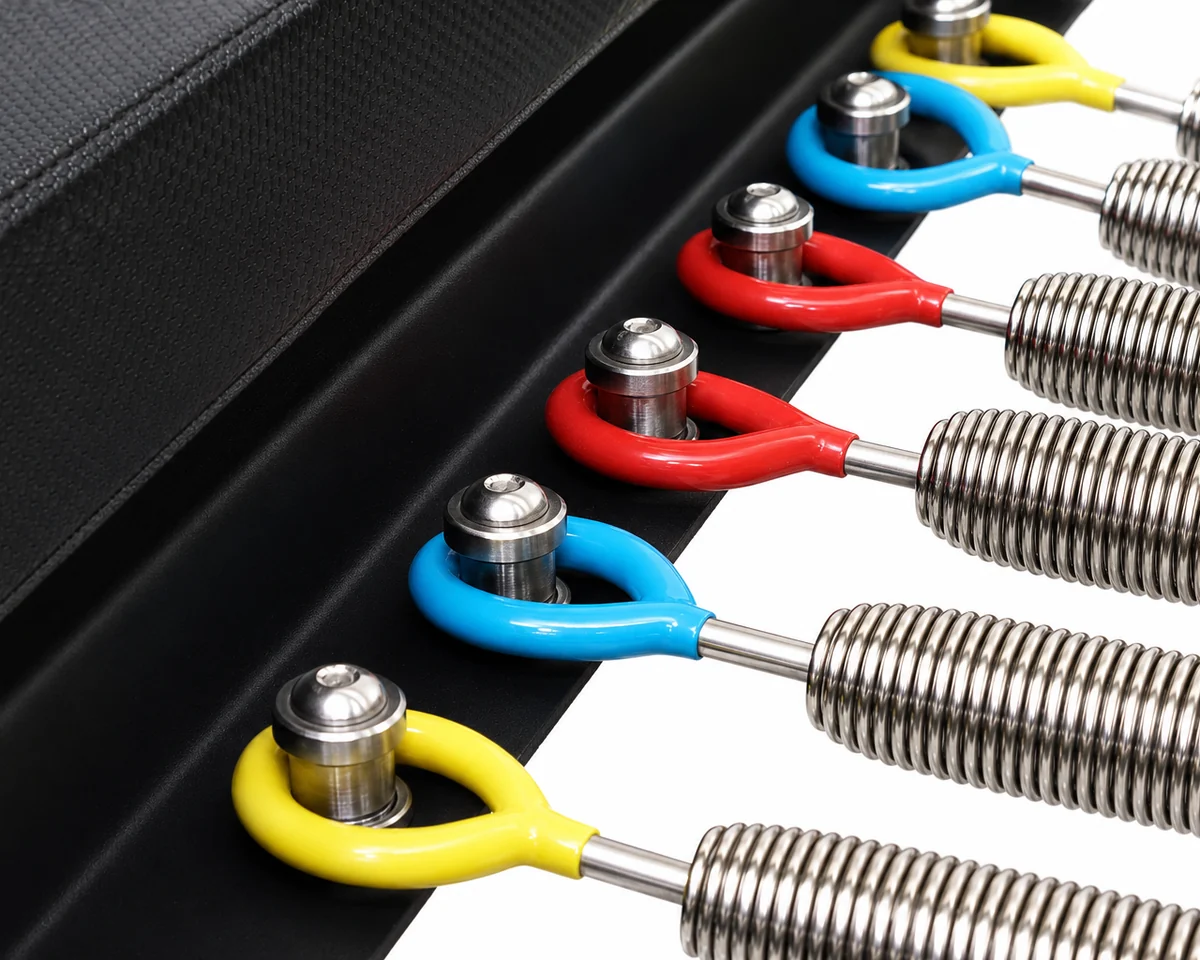 CP113 Mega Reformer adjustable spring resistance detail