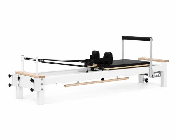 CP124 aluminum pilates reformer side front view