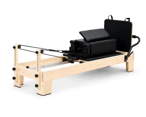 CP151 wooden pilates reformer side front view
