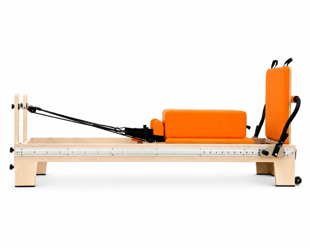 CP155 Maple Wood Pilates Reformer Front View CP155 maple wood pilates reformer front view