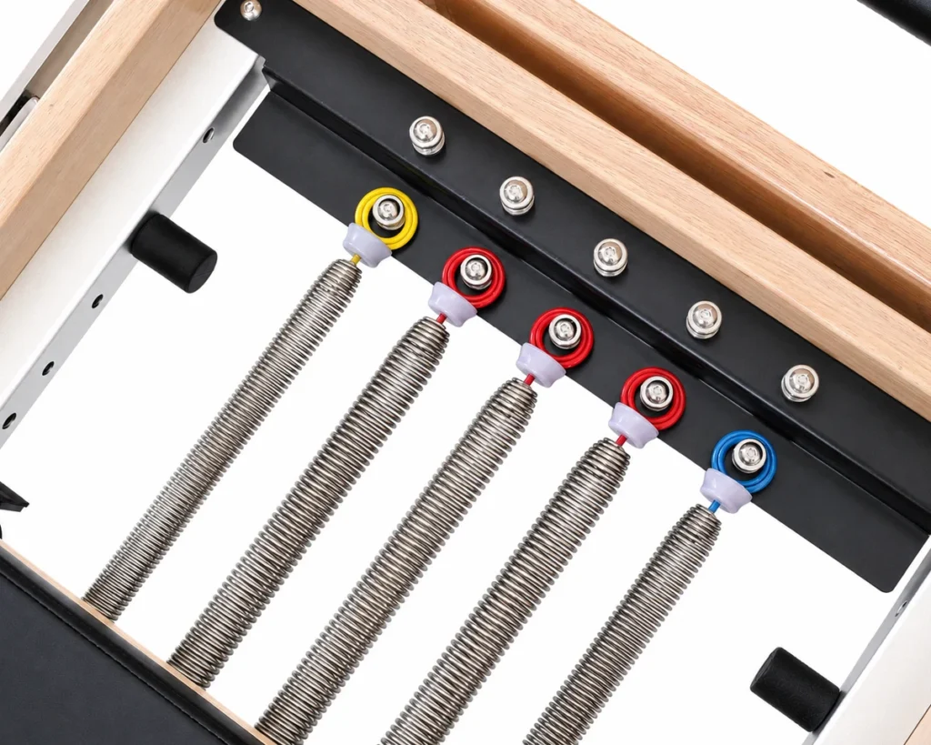 CP205 Pilates Reformer Springs and Anchor Bar Detail CP205 Pilates reformer springs and anchor bar detail