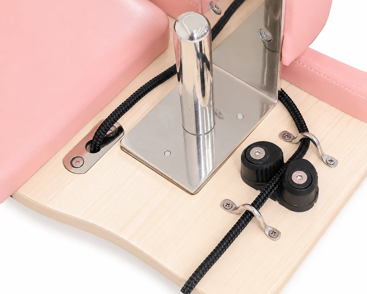 CP167 maple Pilates reformer pulley system detail