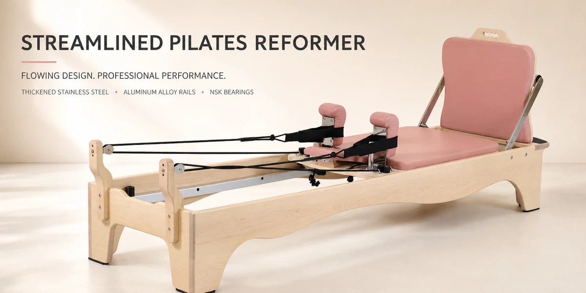 CP167 streamlined maple wood Pilates reformer