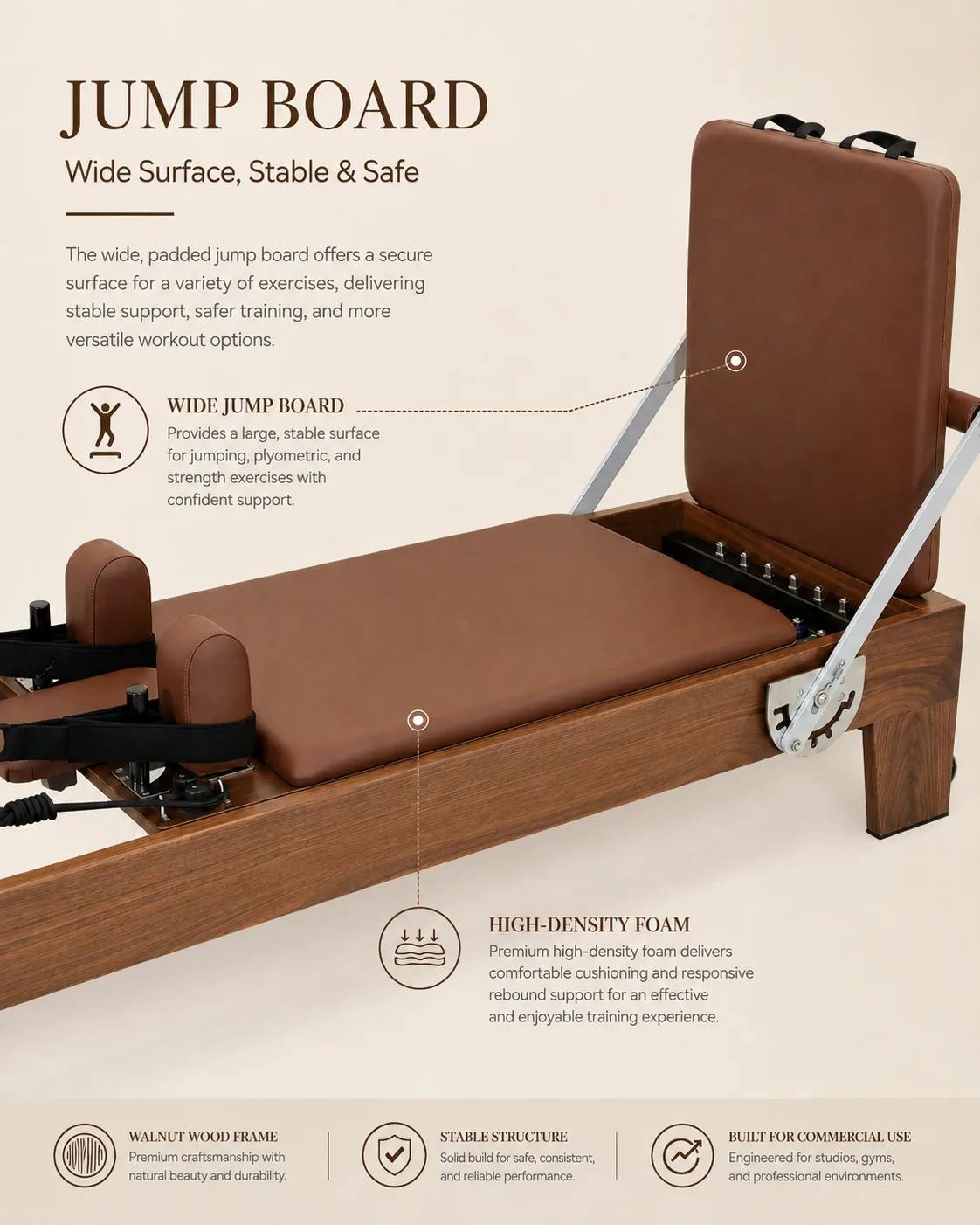 CP169 Pilates reformer jumpboard accessory