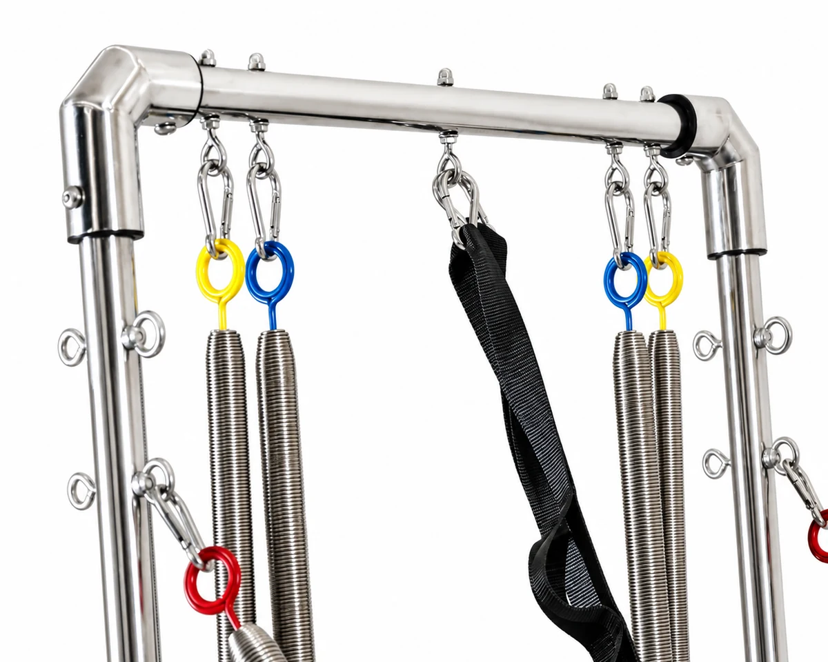 CP302 polished stainless steel half tower and springs