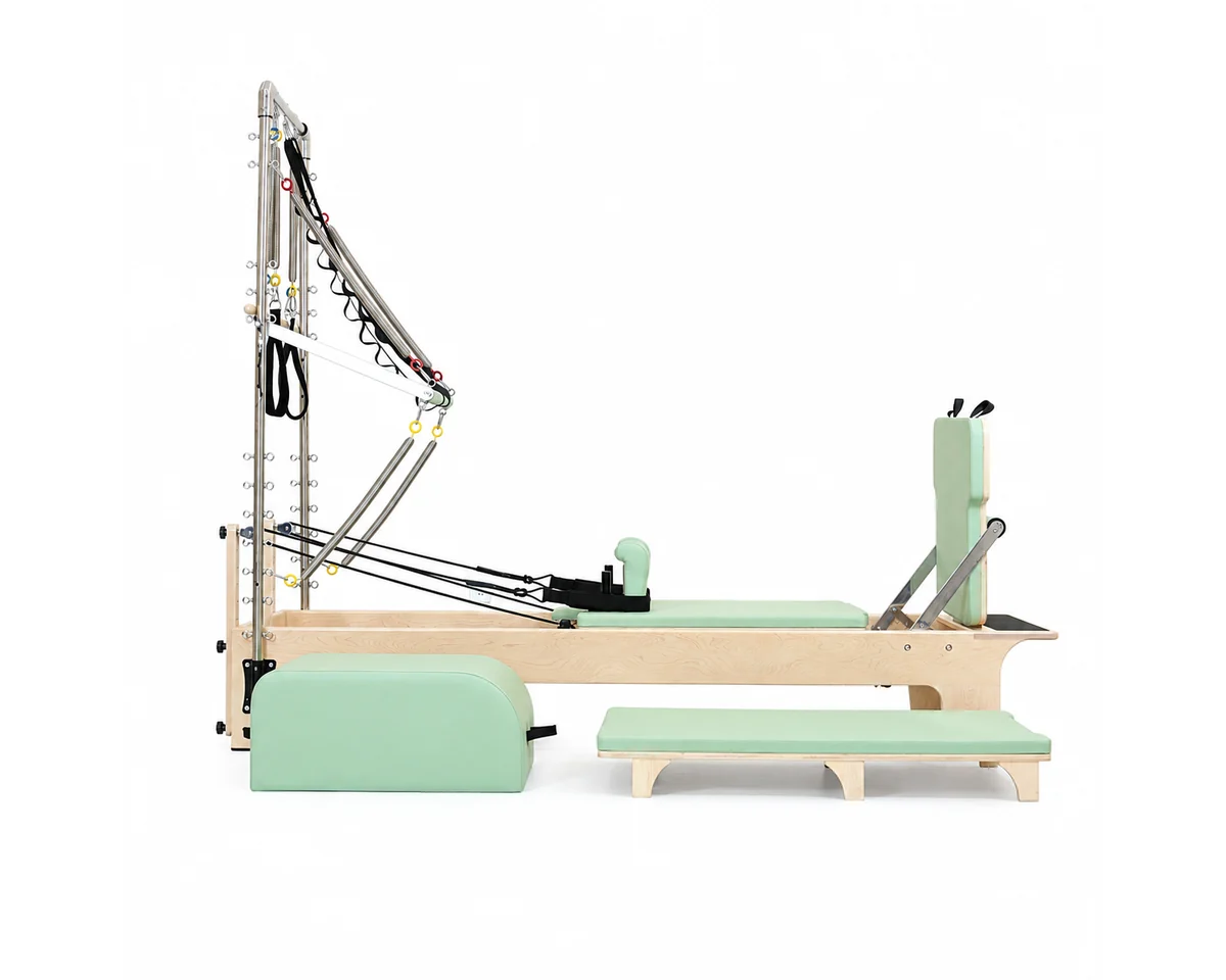 CP312 maple half tower Pilates reformer side view
