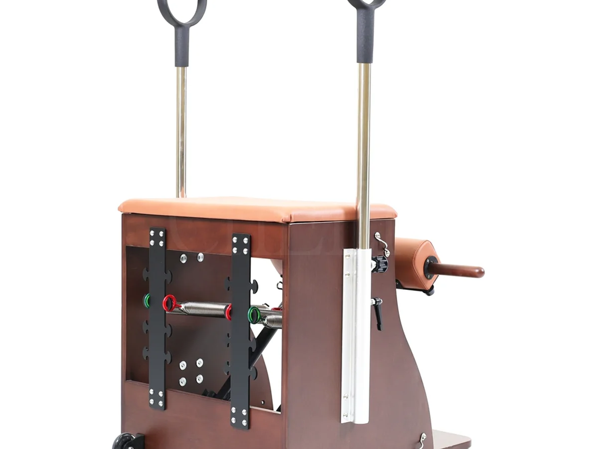 CP511 red oak Pilates chair adjustable spring system